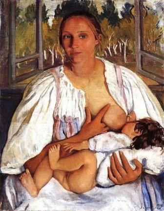 zinaida-serebryakova-kormilitsa-s-rebenkom